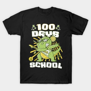 100 Days of school featuring a Rocking T-rex dino #2 T-Shirt